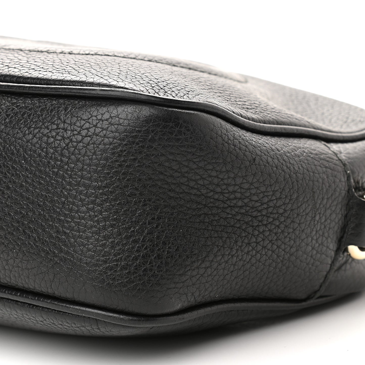 Pebbled Calfskin Small Soho Disco Bag Black