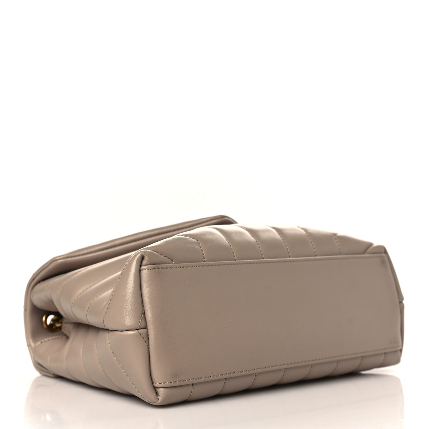 Calfskin Y Quilted Monogram Small Loulou Chain Satchel Dark Beige