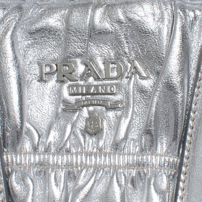 Prada Nappa Gaufre Dome Satchel Silver 6 of 8