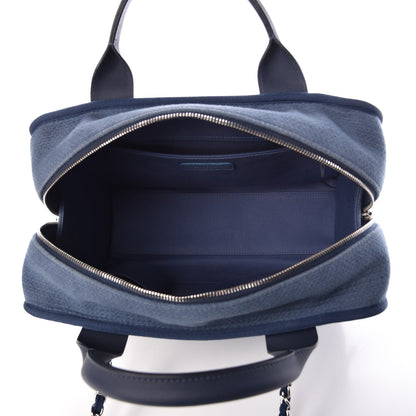 Chanel Denim Deauville Bowling Bag Blue 6 of 9