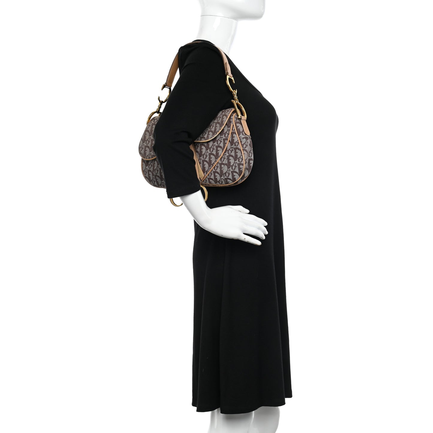 Monogram Double Saddle Bag Brown
