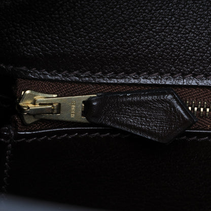 Hermes Box Vibrato Birkin 35 Chocolate 22 of 24
