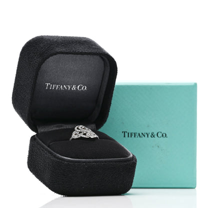 Tiffany Platinum Diamond Enchant Double Heart Ring 49 5 6 of 6