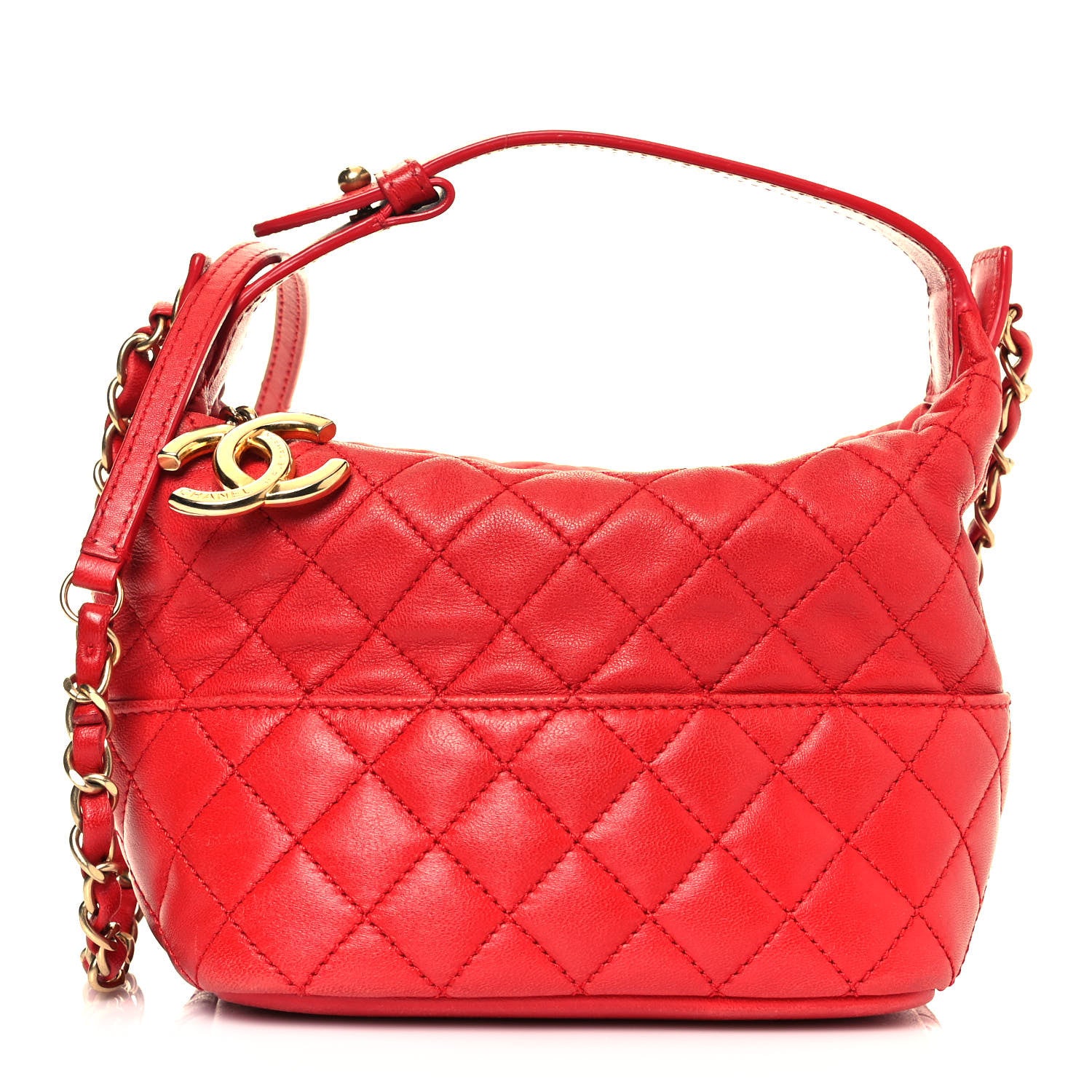 Chanel Lambskin Quilted Small Hobo Red 1 of 19