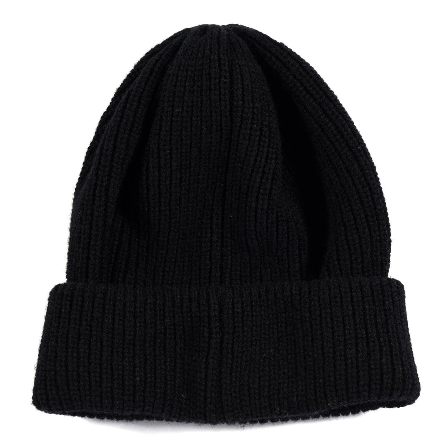 Cashmere Embroidered Beanie Hat Black White