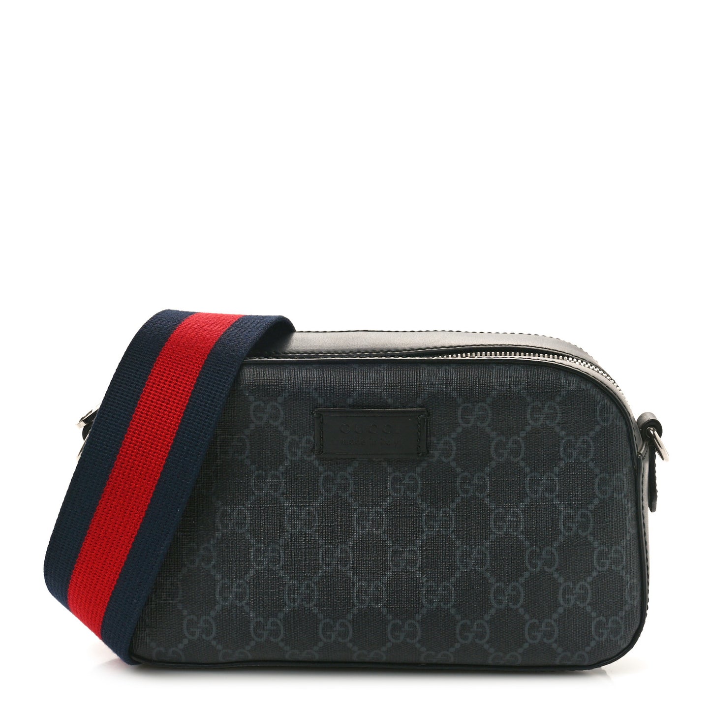 GG Supreme Monogram Web Shoulder Bag Black Grey