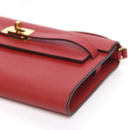 Hermes Epsom Kelly Wallet To Go Rouge Casaque 9 of 12