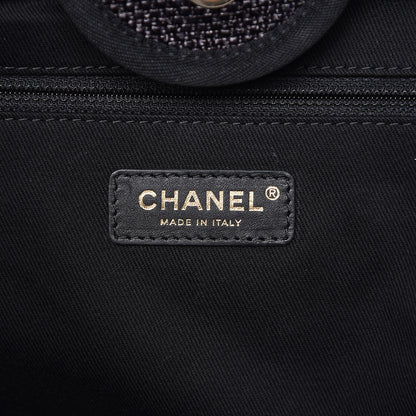 Chanel Woven Straw Raffia Large Deauville Tote Black 9 of 10