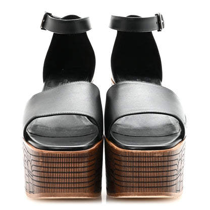 Hermes Calfskin Illusion 35 Sandals 37 Black 3 of 9