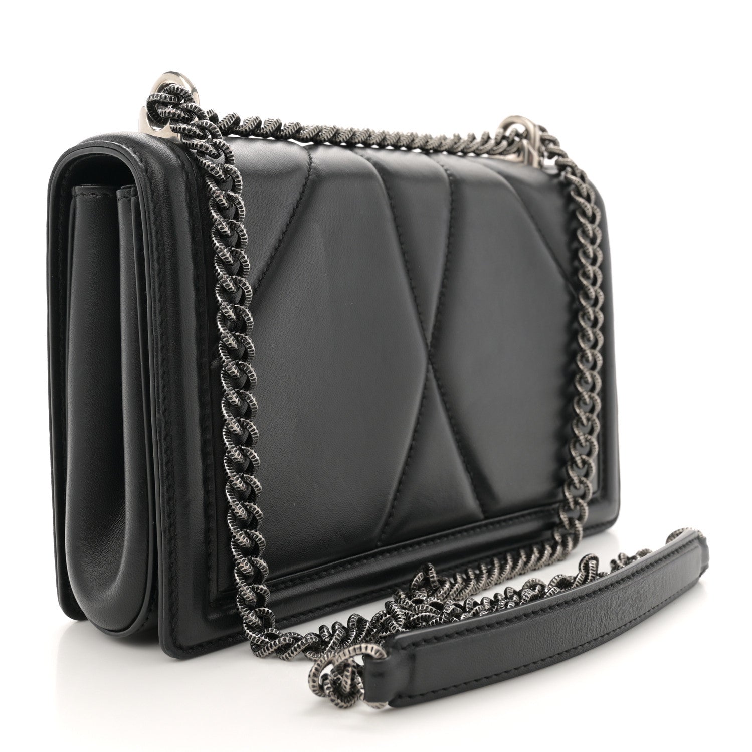Dolce & Gabbana Calfskin Medium Devotion Crossbody Bag Black 3 of 11