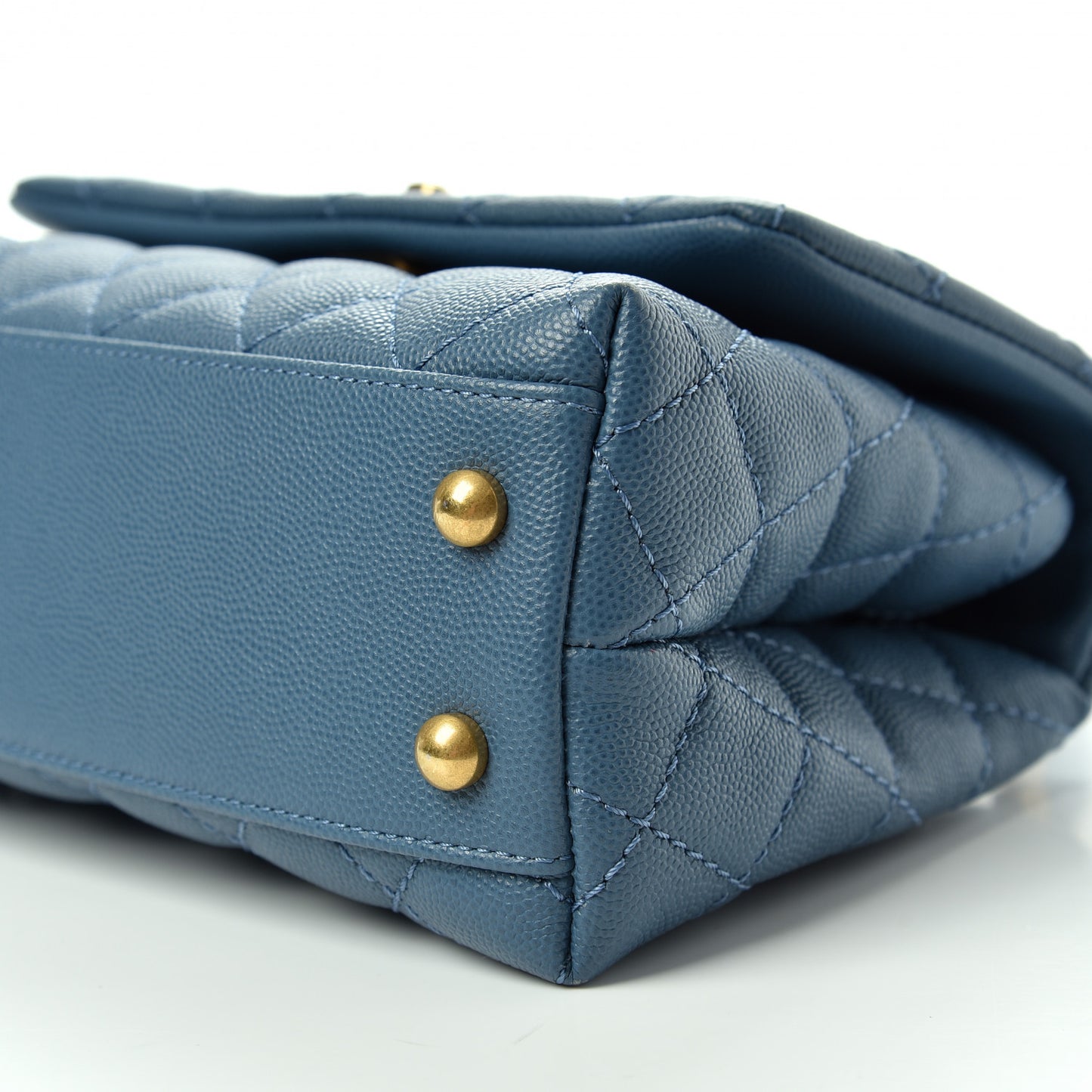 Caviar Quilted Mini Coco Handle Flap Blue