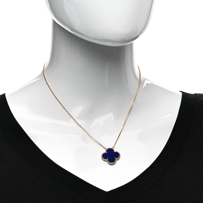 Van Cleef & Arpels 18K Yellow Gold Blue Sevres Porcelain Magic Alhambra Vendome Necklace 2 of 6