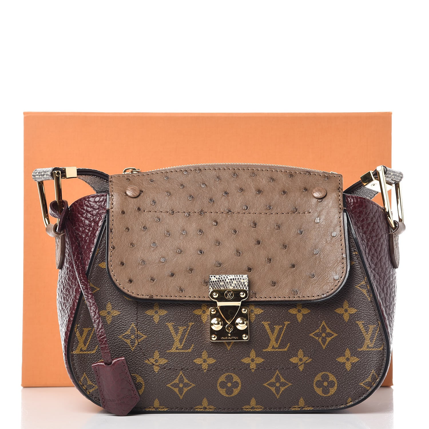 Louis Vuitton Ostrich Lizard Exotique Majestueux Shoulder Bag Bordeaux 9 of 9