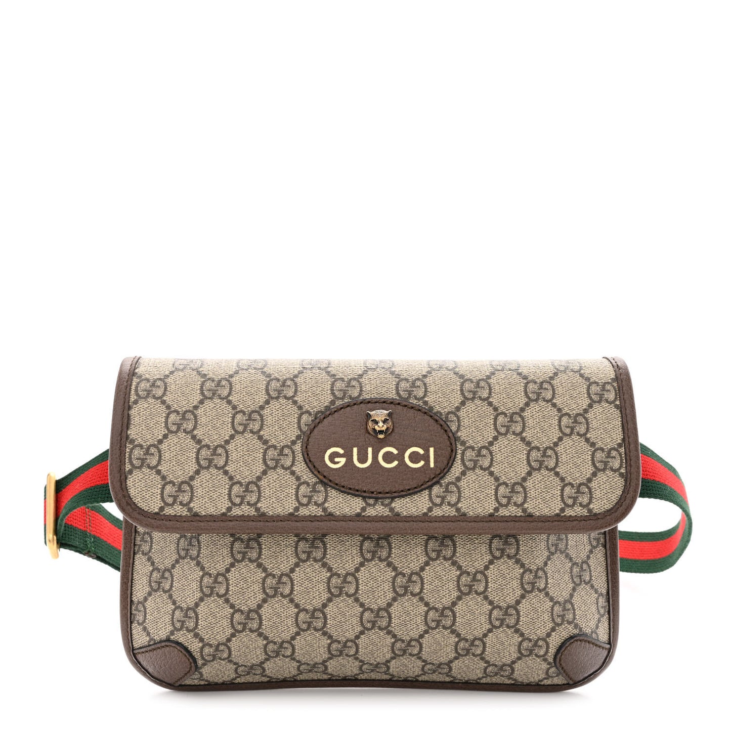 GG Supreme Monogram Neo Vintage Web Belt Bag Brown