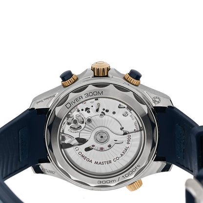 Omega Stainless Steel 18K Yellow Gold Rubber 44mm Seamaster Diver 300M Co-Axial Master Chronometer Automatic Watch Blue 210.22.44.51.03.001 4 of 5