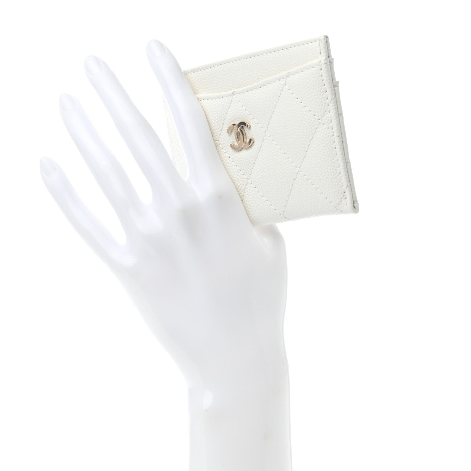 Chanel Caviar Quilted Card Holder White 2 of 8