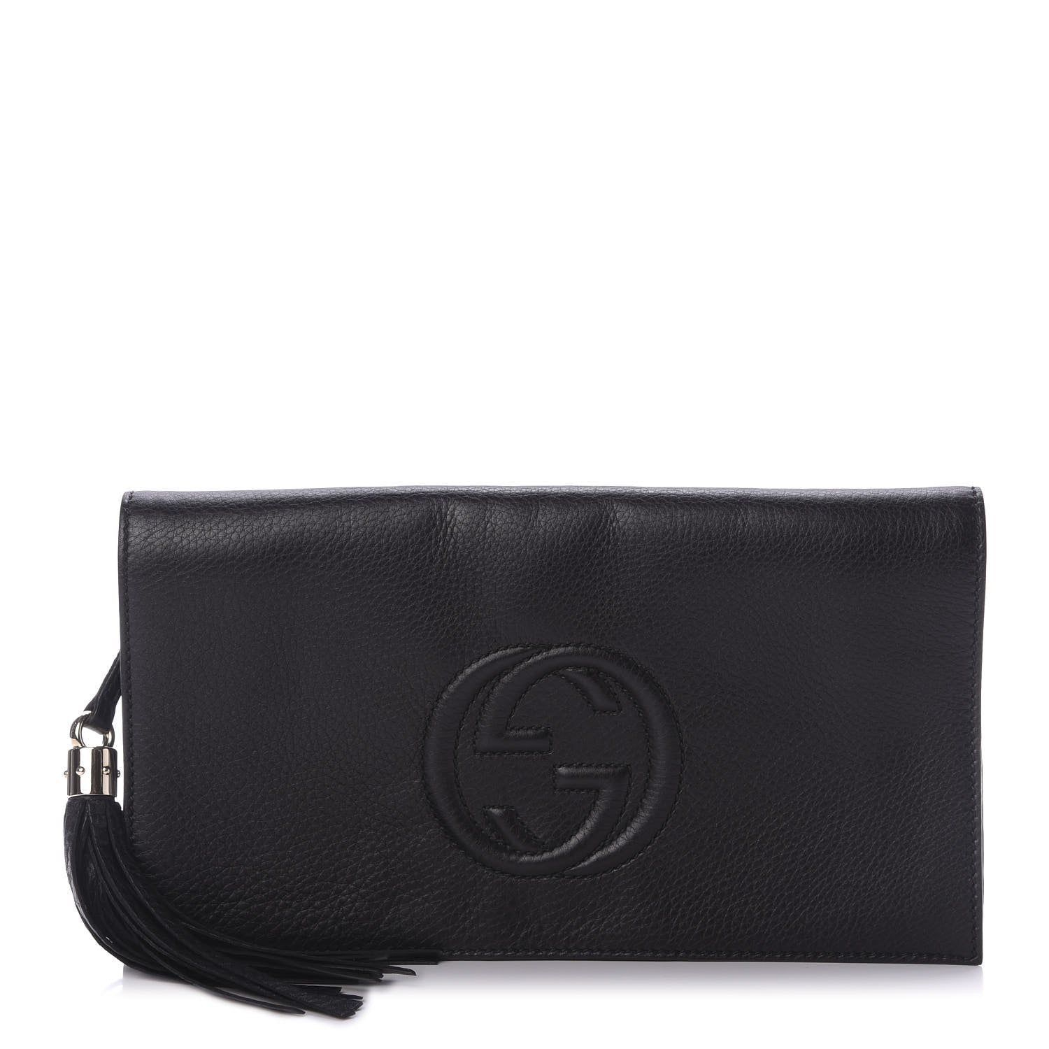 Gucci Pebbled Calfskin Medium Soho Clutch Black 1 of 9