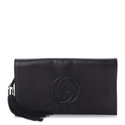 Gucci Pebbled Calfskin Medium Soho Clutch Black 1 of 9