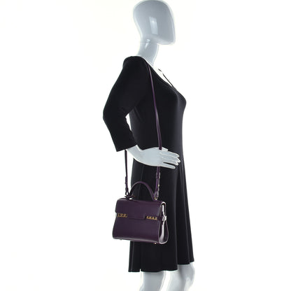 Delvaux Smooth Calfskin Mini Tempete Satchel Prune 2 of 11