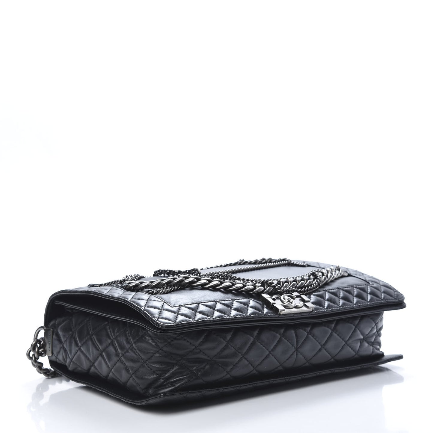 Calfskin Enchained XL Boy Flap Black