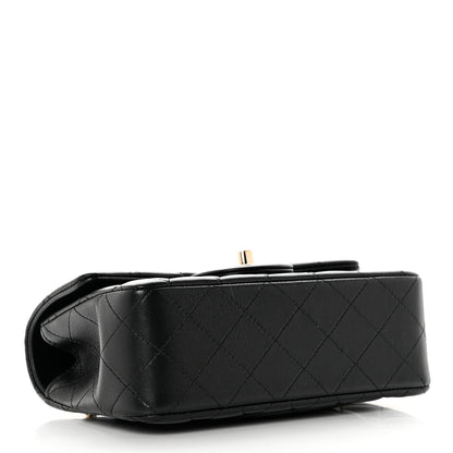 Chanel Lambskin Quilted Mini Top Handle Rectangular Flap Black 4 of 9