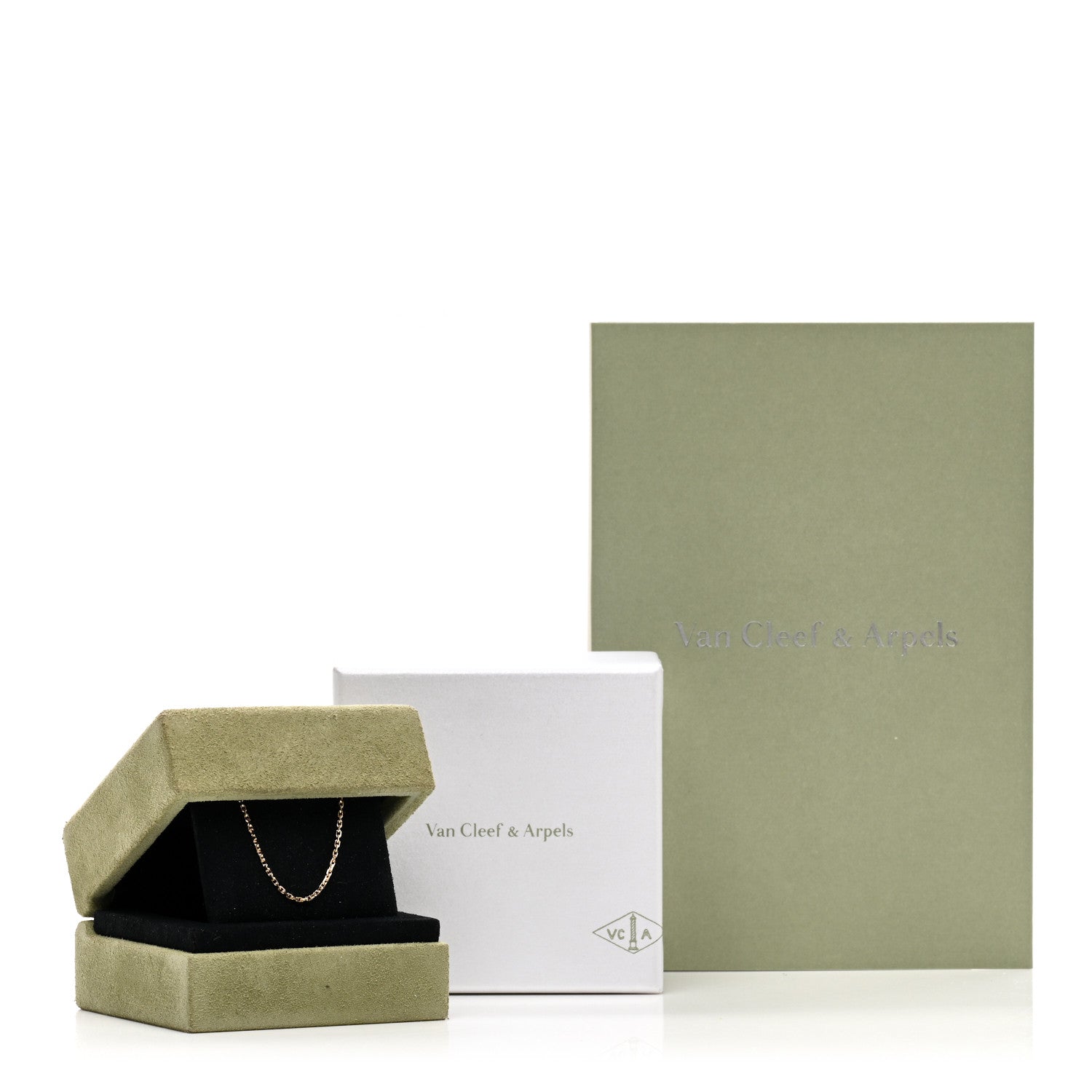 Van Cleef & Arpels 18K Yellow Gold Trace Chain Necklace 6 of 6