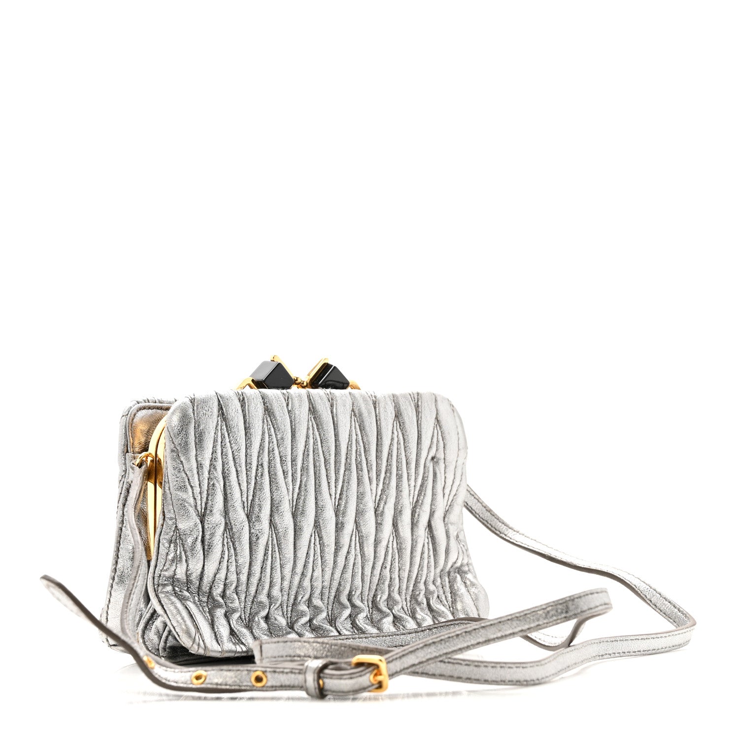Leather Nappa Matelassé Wander Silver シルバー　ミニバッグ miu miu Hobo Miu Miu | Mini-bag バッグ
