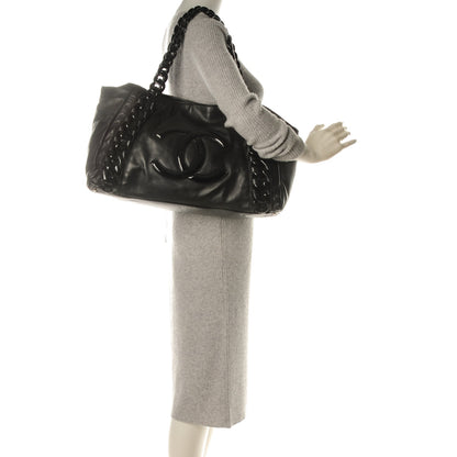 Chanel Calfskin Modern Chain Rhodoid East West Tote Black 2 of 7