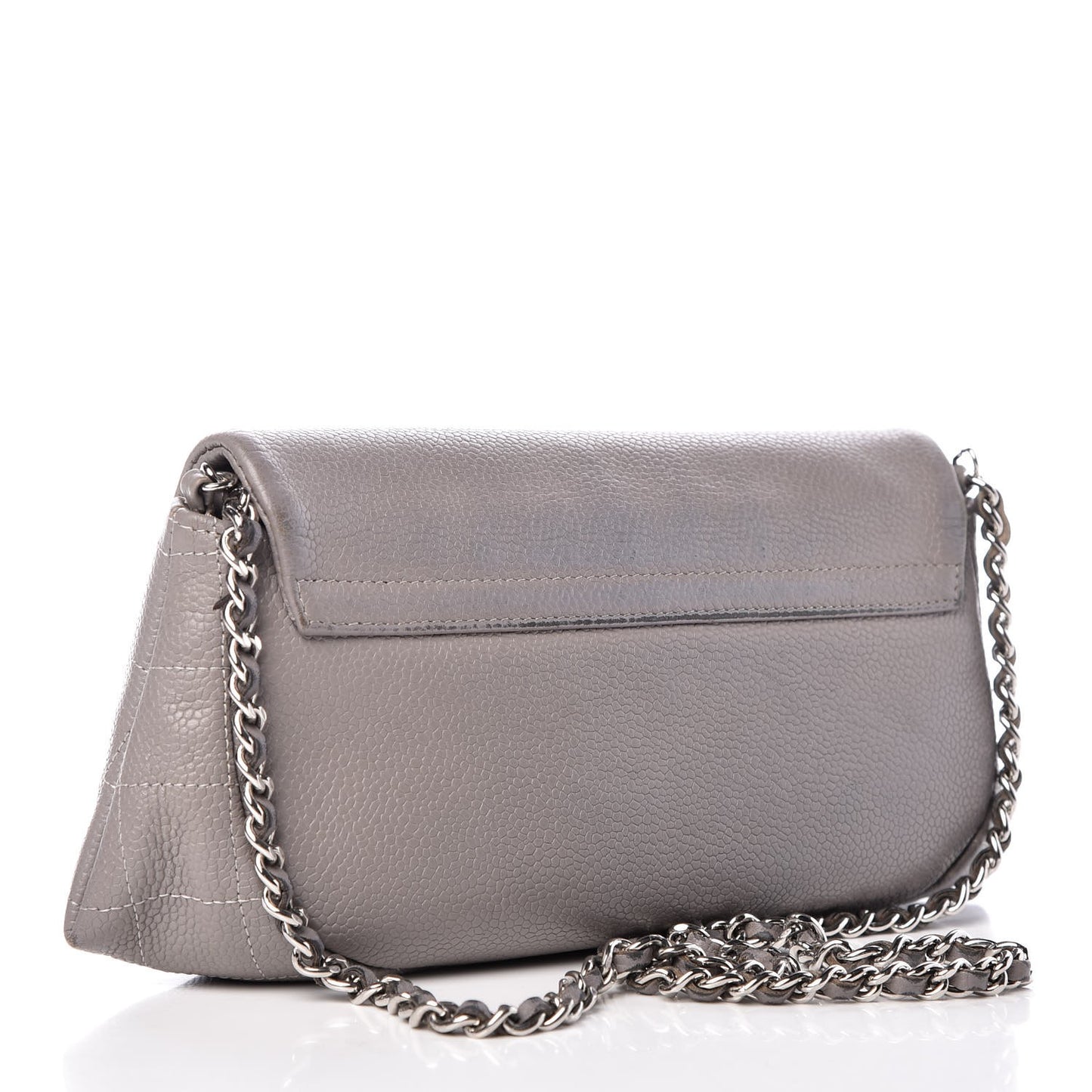 Caviar Half Moon Wallet On Chain WOC Light Grey