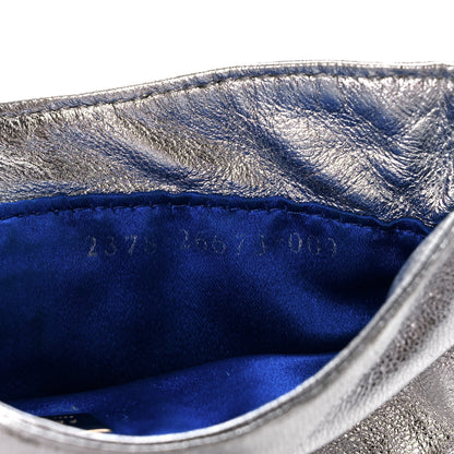 Fendi Metallic Calfskin Crystal Mini Half Moon Baguette Silver 7 of 11