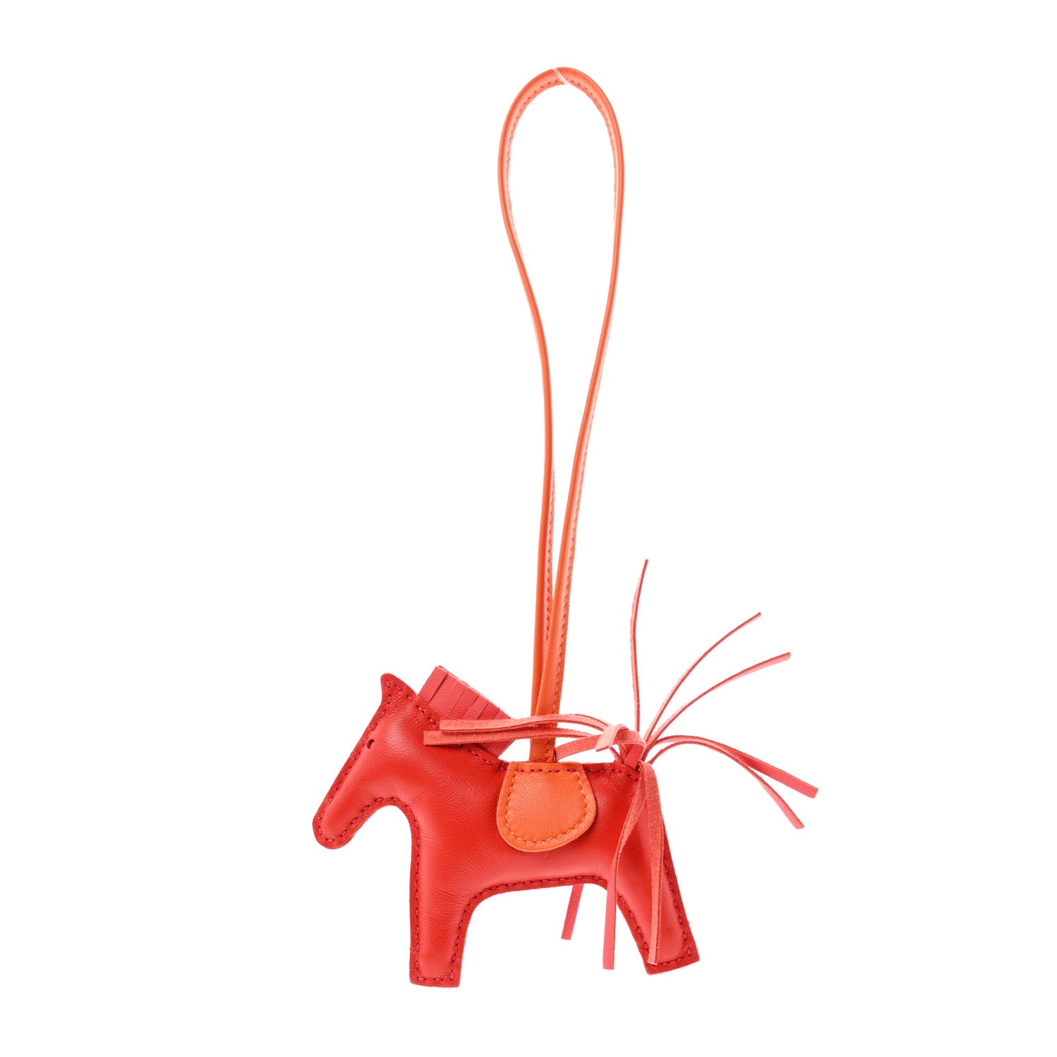 Hermes Milo Lambskin Grigri Rodeo Horse Bag Charm PM Rouge Rose Indien Jaipur Feu 1 of 3