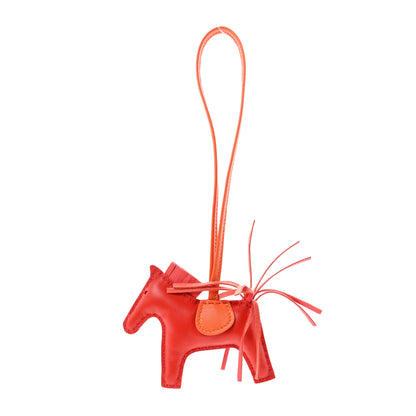 Hermes Milo Lambskin Grigri Rodeo Horse Bag Charm PM Rouge Rose Indien Jaipur Feu 1 of 3