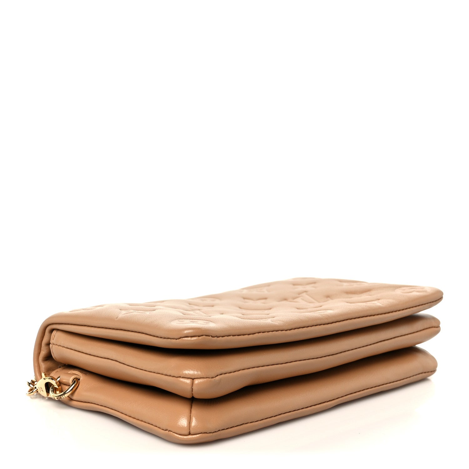Louis Vuitton Lambskin Embossed Monogram Pochette Coussin Camel 4 of 11