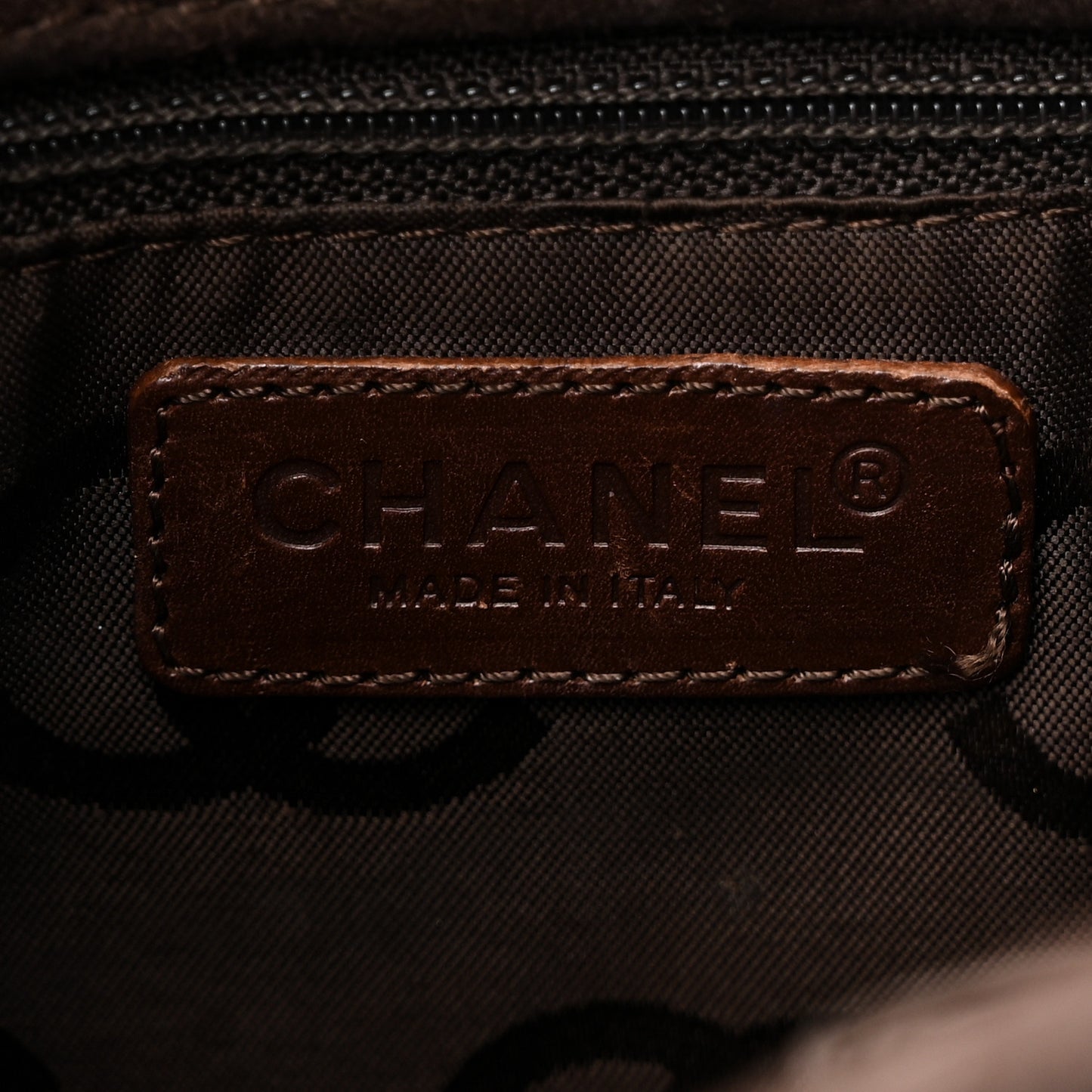 Suede Quilted Shopping Tote Brown