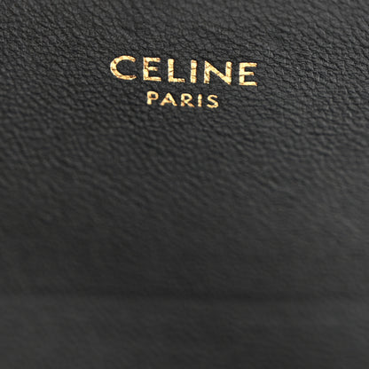 Celine Canvas Calfskin Triomphe Embroidered Teen Triomphe Bag Black 6 of 11