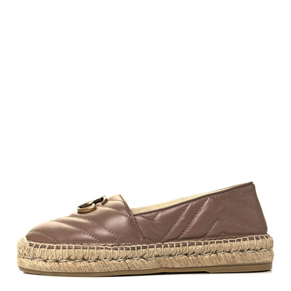 Gucci Nappa Matelasse GG Marmont Espadrilles 35.5 Porcelain Rose 1 of 7
