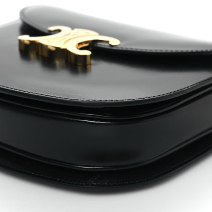 Celine Shiny Calfskin Besace Clea Chain Triomphe Black 9 of 9