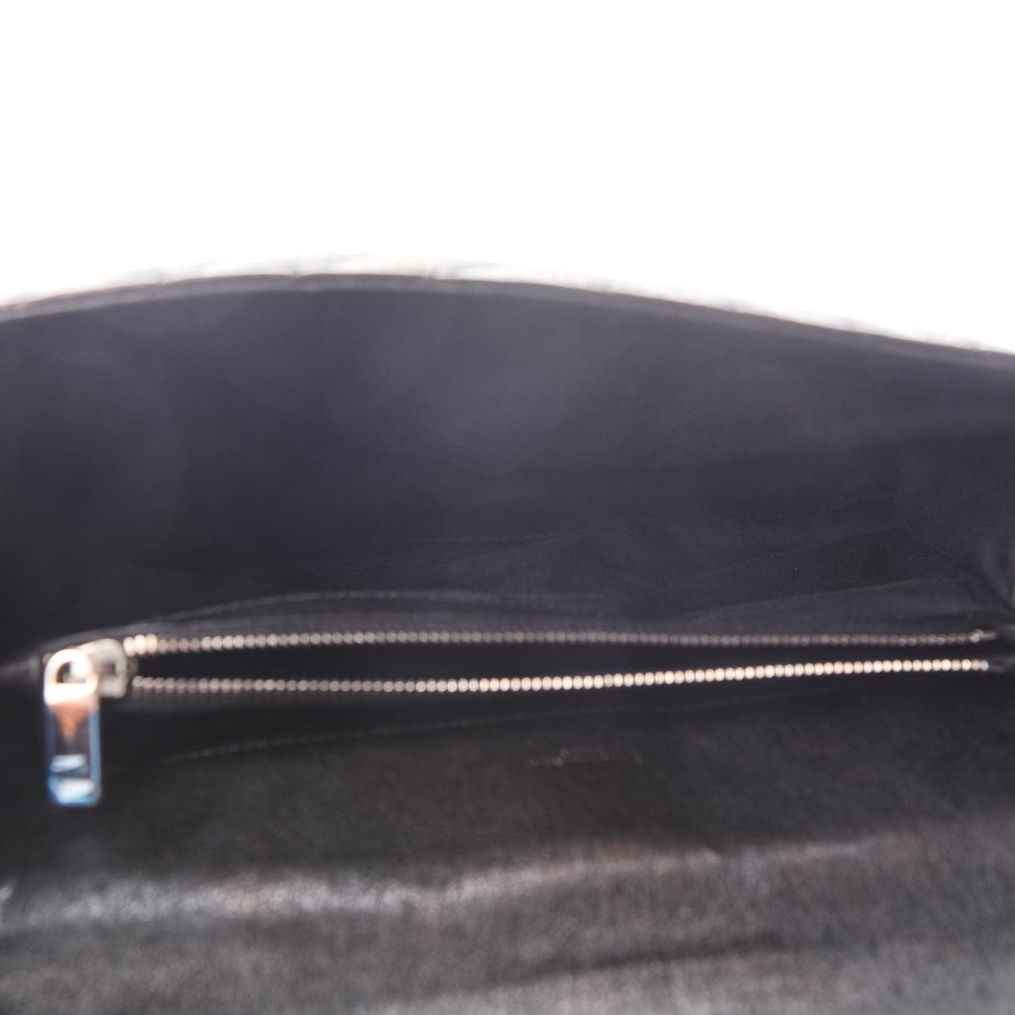 Sheepskin Matelasse Chevron Monogram Large College Satchel Black
