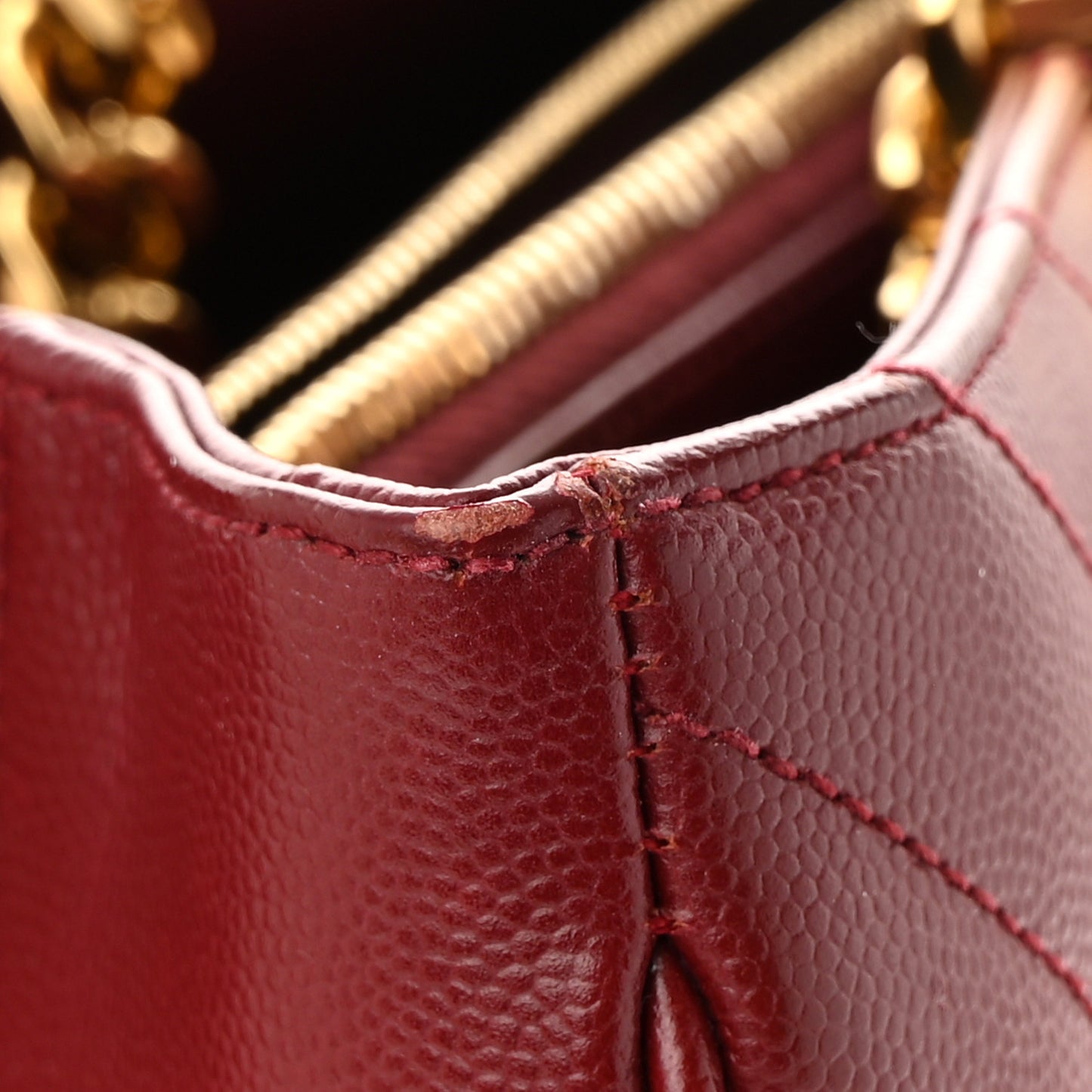 Grain De Poudre Matelasse Chevron Monogram Shopping Bag Oxblood