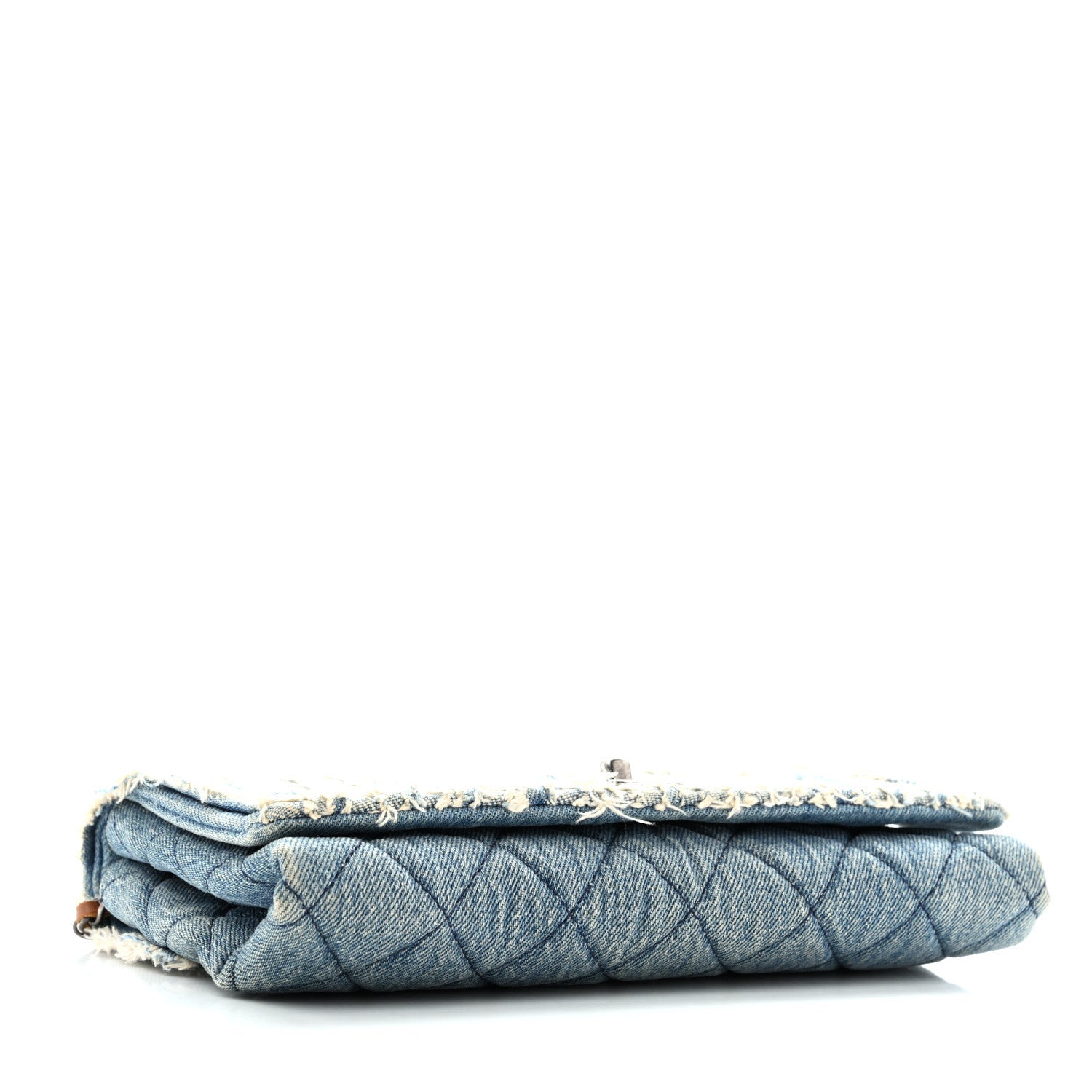 Chanel Denim Fringe Medium Single Flap Bag Blue 4 of 12