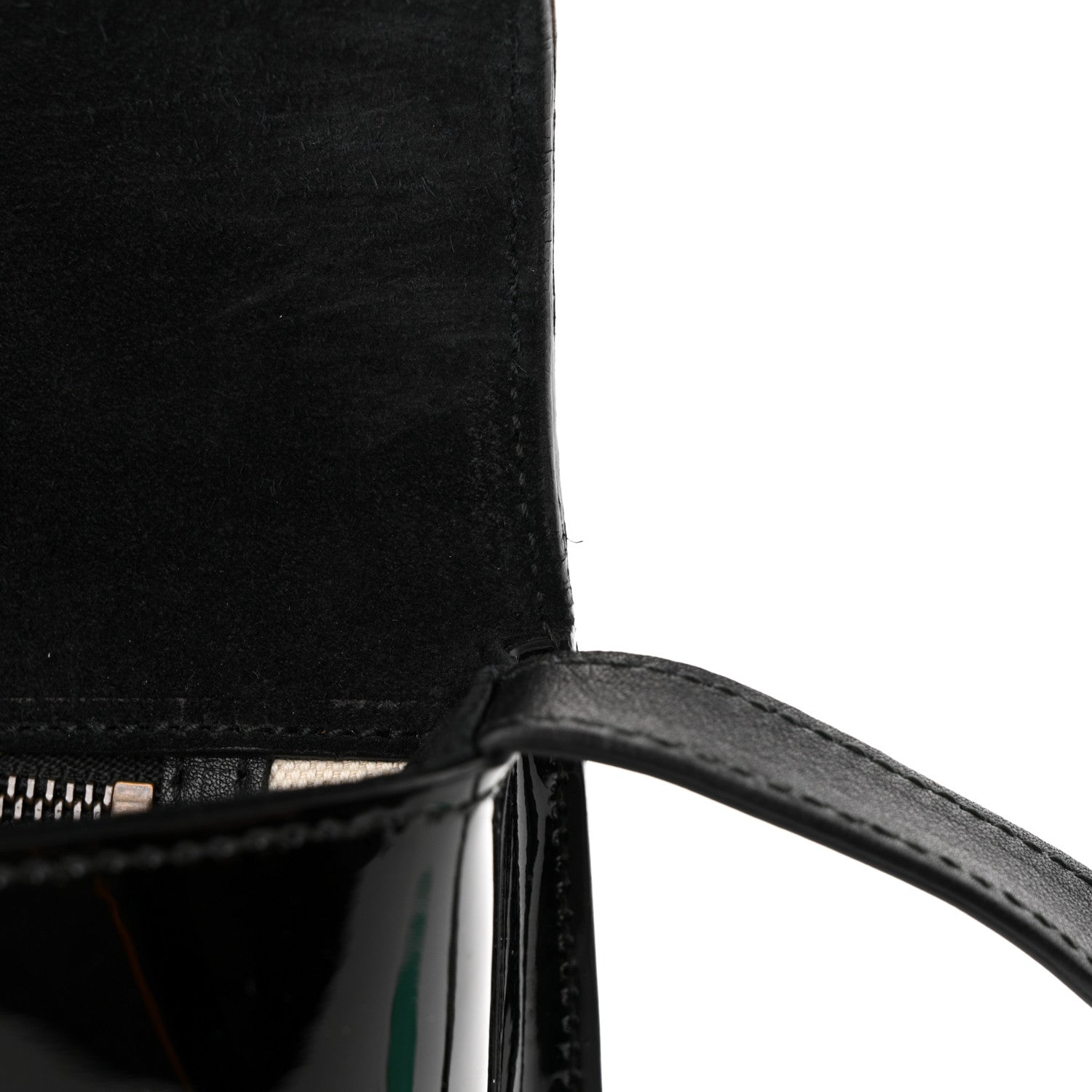 Gucci Patent Large Bright Bit Shoulder Bag Black 11 of 13