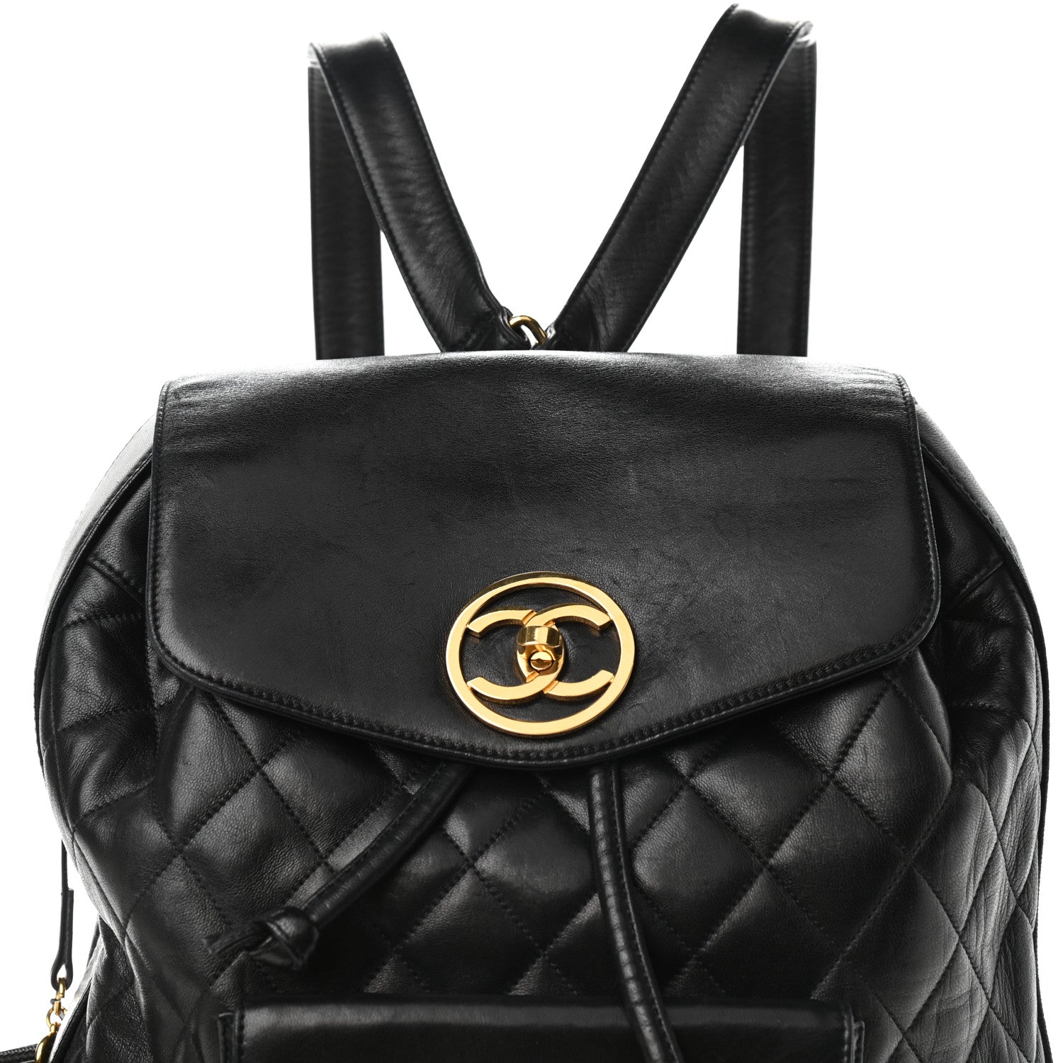 Chanel Lambskin Quilted CC Backpack Black 10 of 11