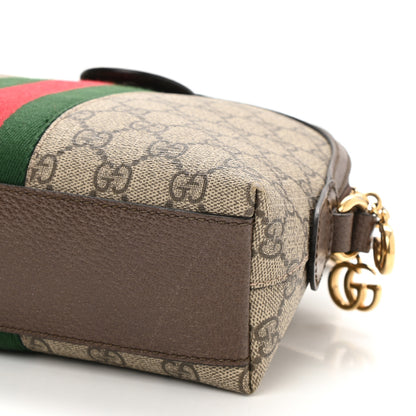 Gucci GG Supreme Monogram Textured Dollar Calfskin Web Small Ophidia Dome Shoulder Bag Beige Ebony New Acero 10 of 10