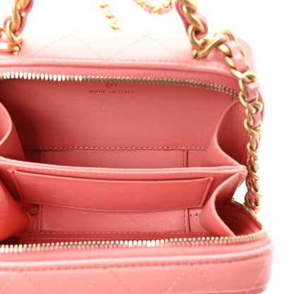Chanel Lambskin Quilted Top Handle Mini Vanity Case Pink 5 of 9