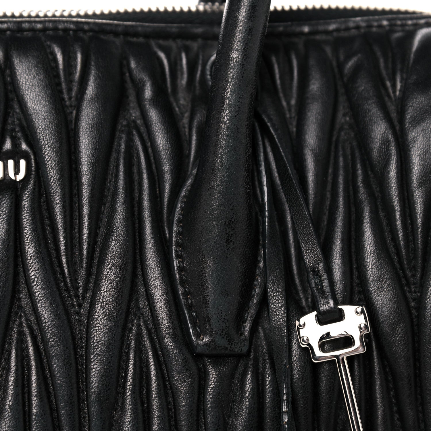Miu Miu Nappa Matelasse Tote Black 20 of 23