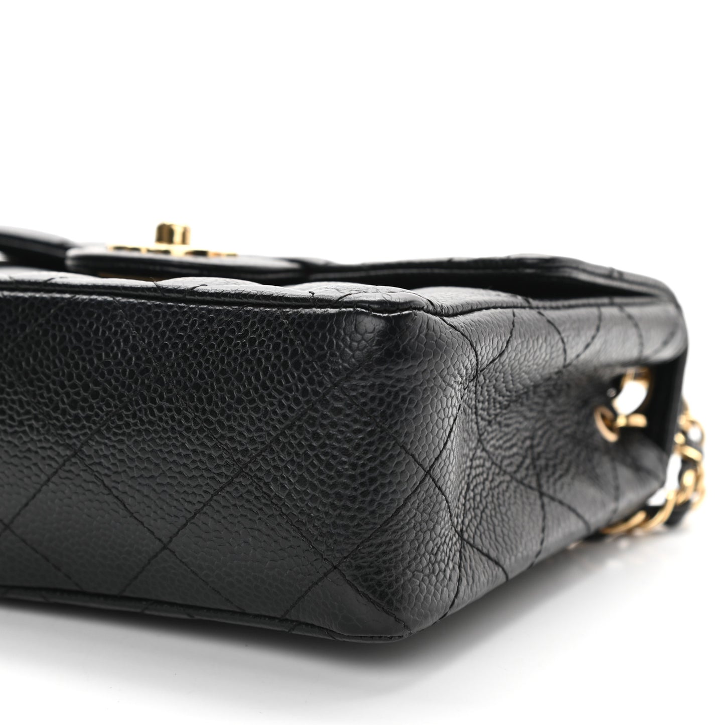 Caviar Quilted Mini Square Flap Black
