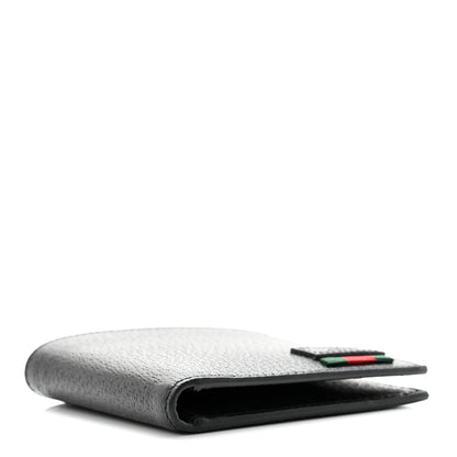 Gucci Calfskin Boar Effect Web Bi-Fold Wallet Black 5 of 7