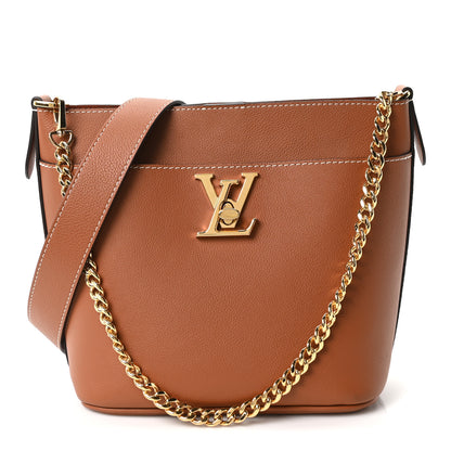 Louis Vuitton Calfskin Lock and Walk Bucket Cognac 1 of 10