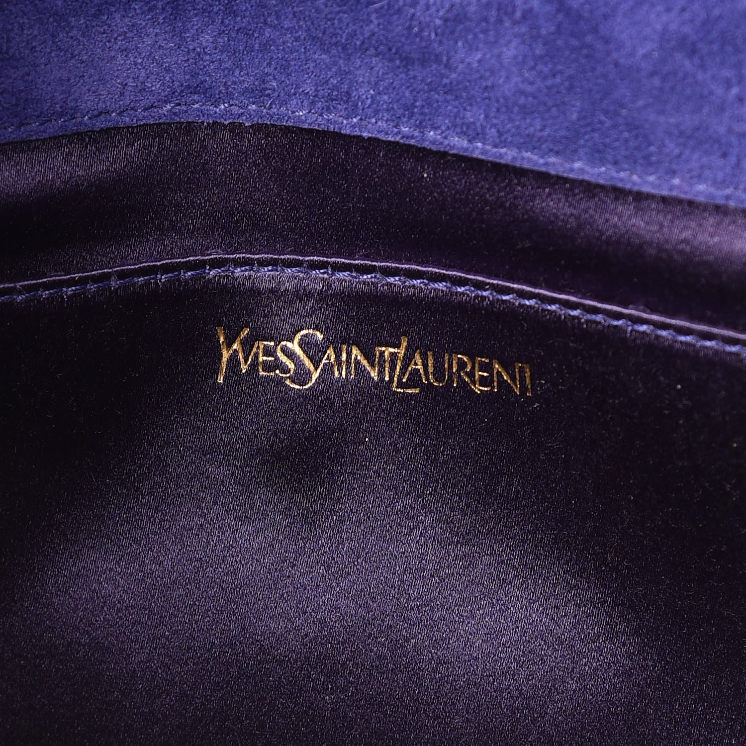 Saint Laurent Patent Calfskin Monogram Large Belle De Jour Clutch Royal Blue 8 of 10