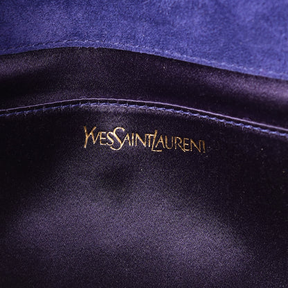 Saint Laurent Patent Calfskin Monogram Large Belle De Jour Clutch Royal Blue 8 of 10